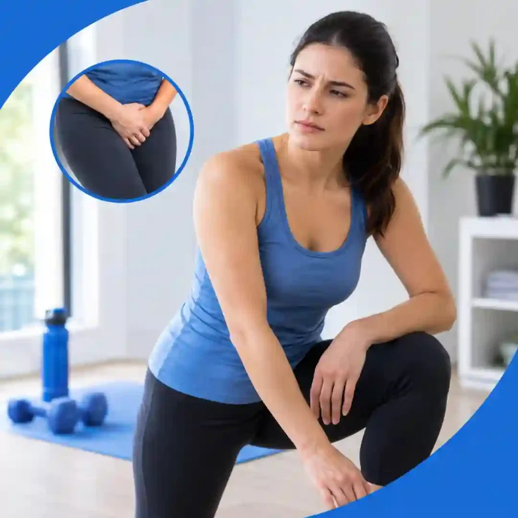 Pelvic-floor exercise UK guidance for urinary leakage, focusing on correct muscle technique, relaxed breathing, muscle relaxation and seeking professional advice if symptoms worsen.
